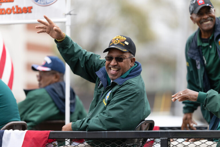 American veteran waving - Harmony at Home Senior Care