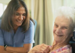 difference between home health and home care nurse supporting senior at home
